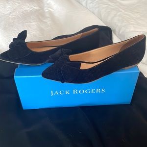 Jack rogers ‘Heidi’ black velvet flats with bow